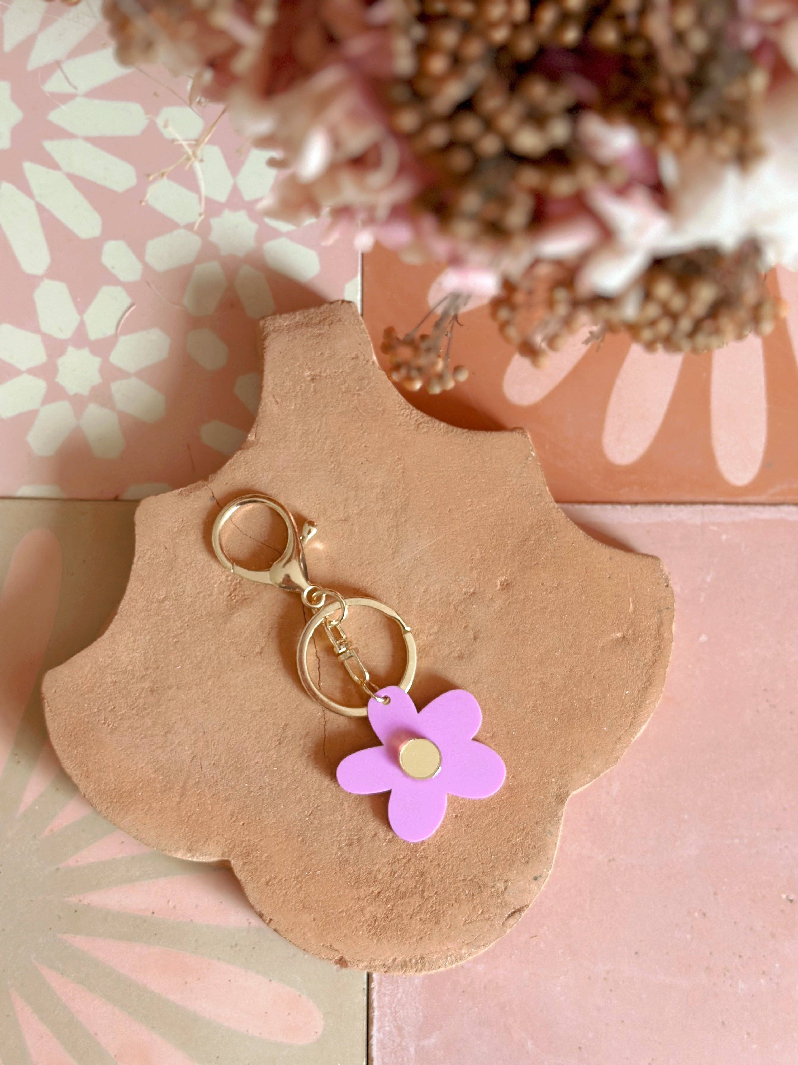 Foxie Collective - Flower Keyring | Lilac + Gold