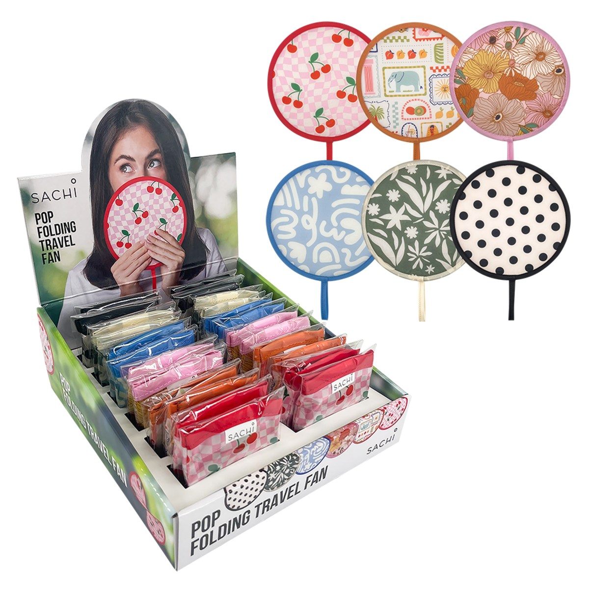 SACHI 'POP' FOLDING TRAVEL FAN