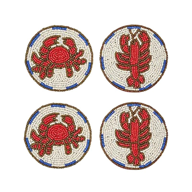 CRUSTACEAN S/4 BEADED COASTER - MULTI