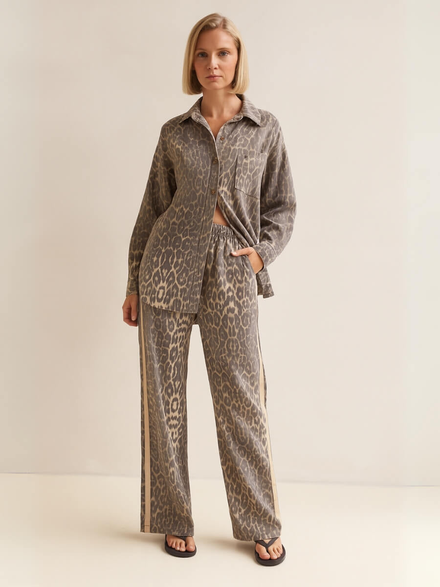 WIDE LEG PANT - LEOPARD PRINT
