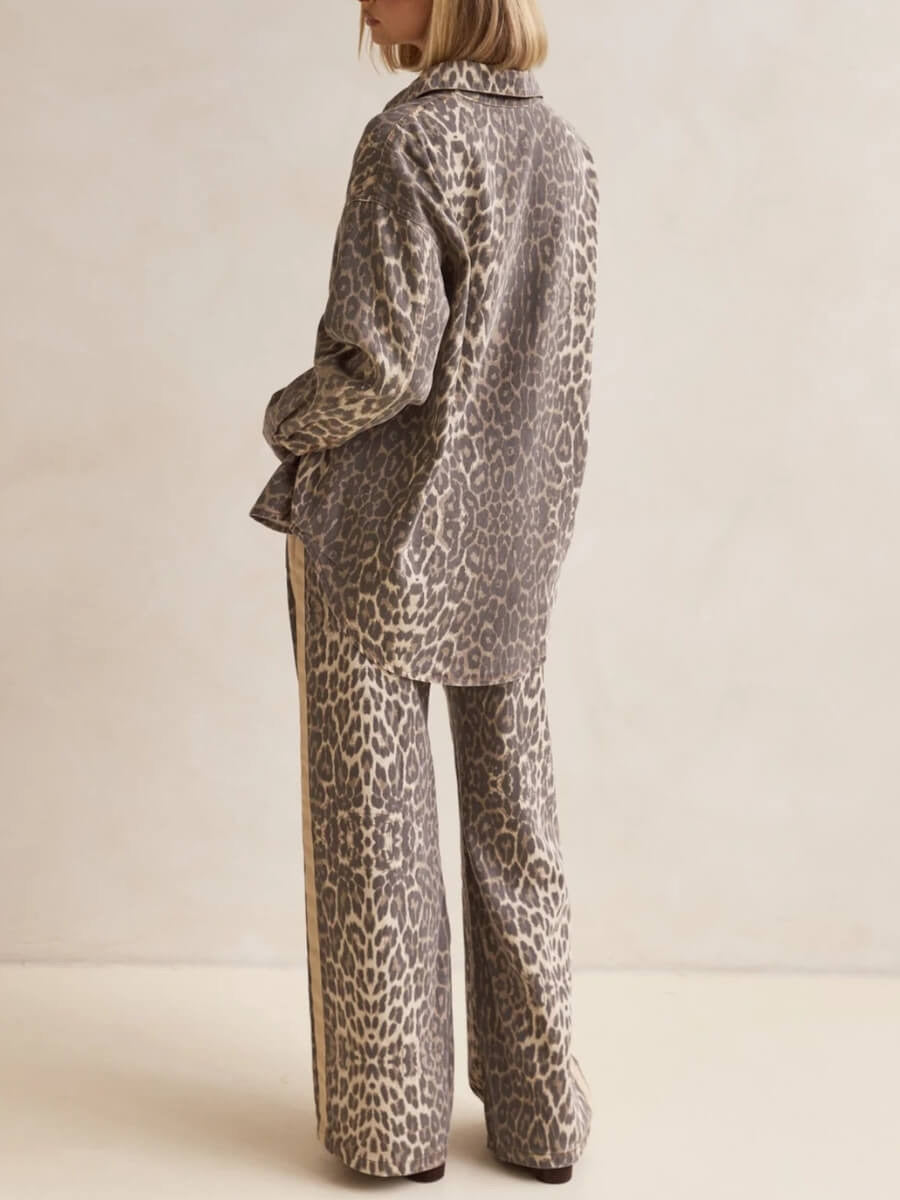 WIDE LEG PANT - LEOPARD PRINT