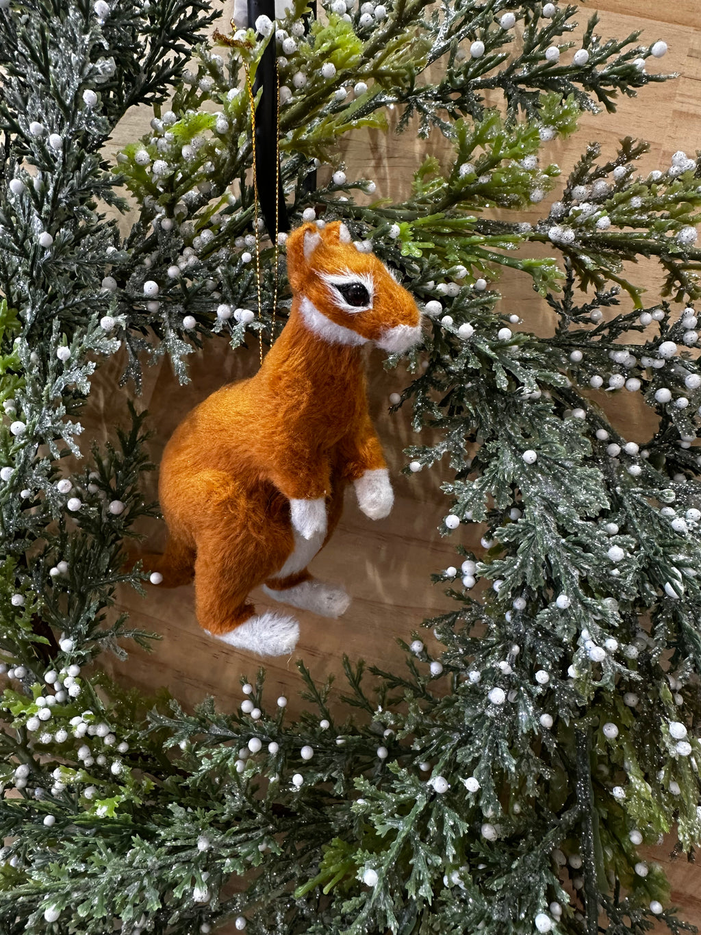 Kangaroo ornament hanging red - 2024