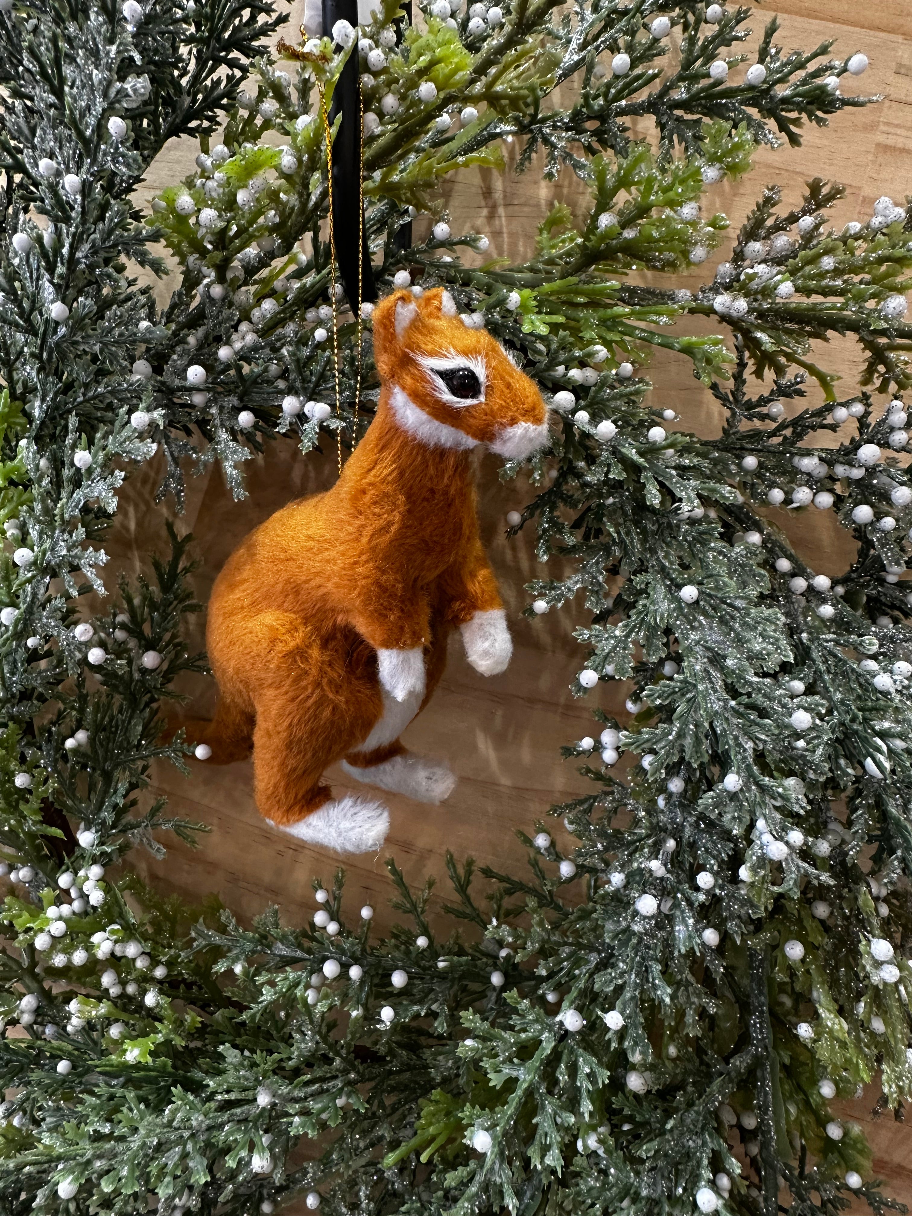 Kangaroo ornament hanging red - 2024