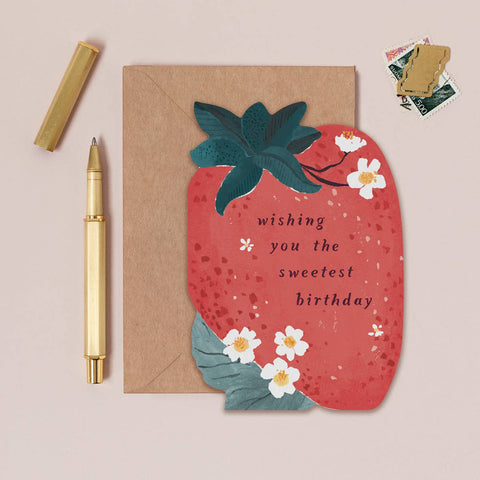 Sister Paper Co. - Sweet Strawberry Birthday Card | Kids Birthday Card