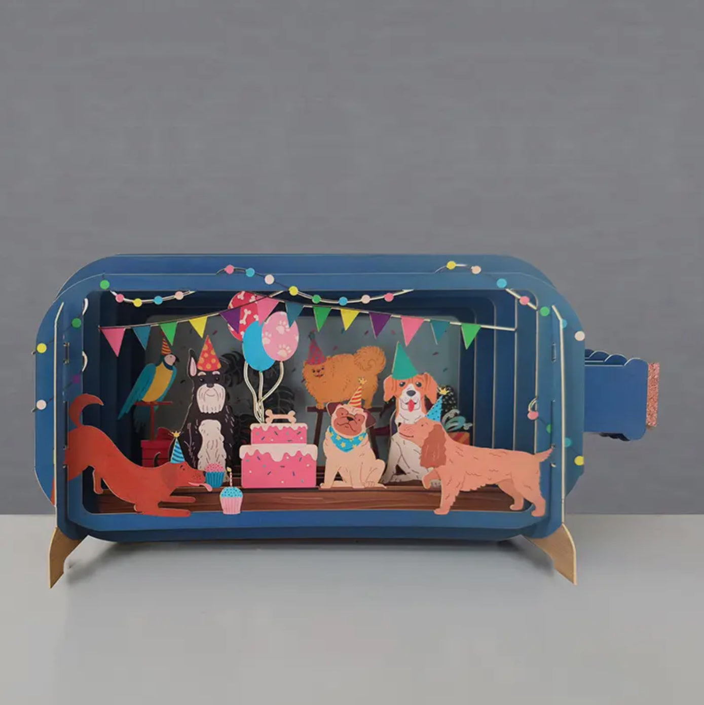 Alljoy Design - Message in a Bottle Pop Up Card - Birthday dogs