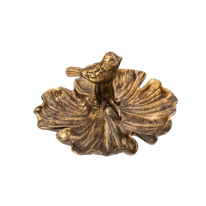 REGIS GOLD PEWTER BIRD ON LEAF
