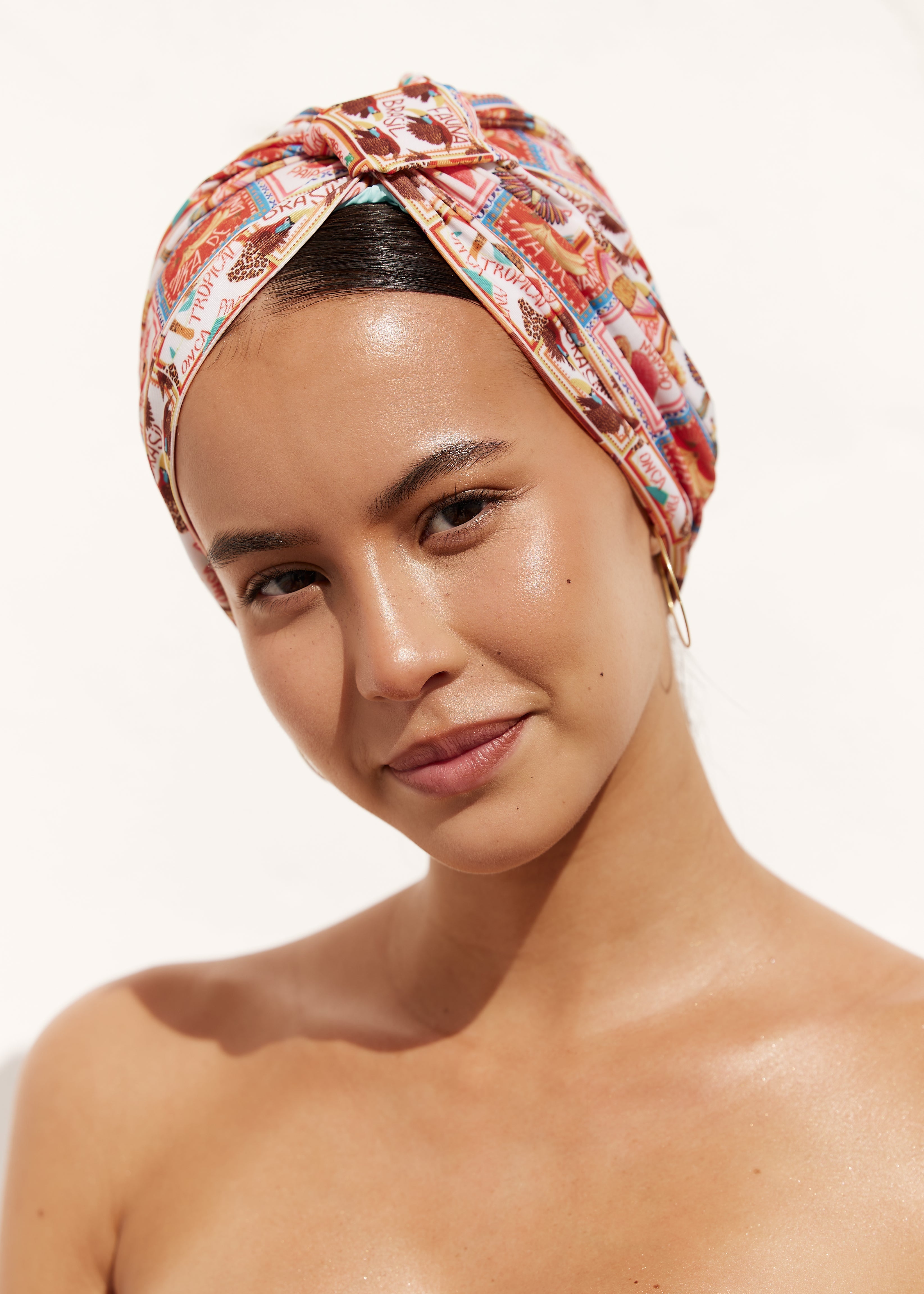 AMELIE SHOWER CAP PAPAYA POSTCARD