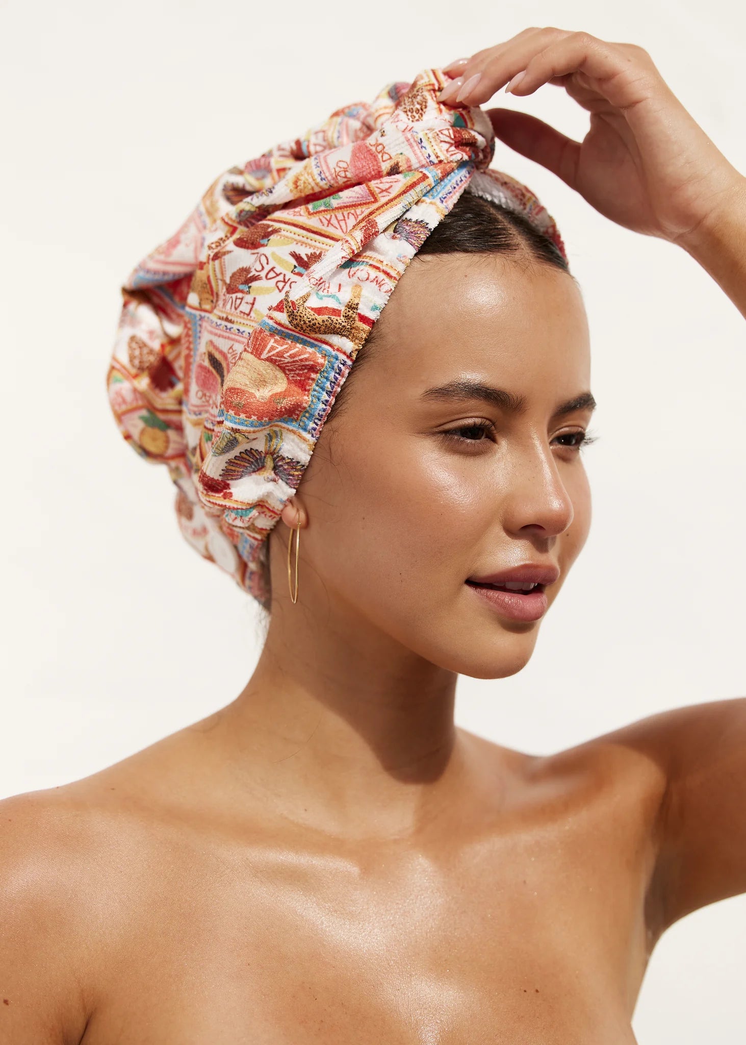 RIVA HAIR WRAP IN PAPAYA POSTCARD