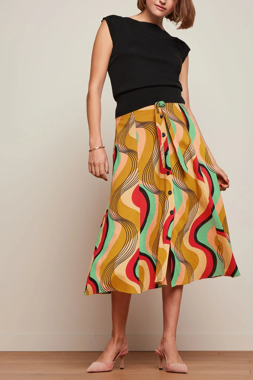 JUDY MIDI SKIRT FALAISE - HARVEST YELLOW - KING LOUIE
