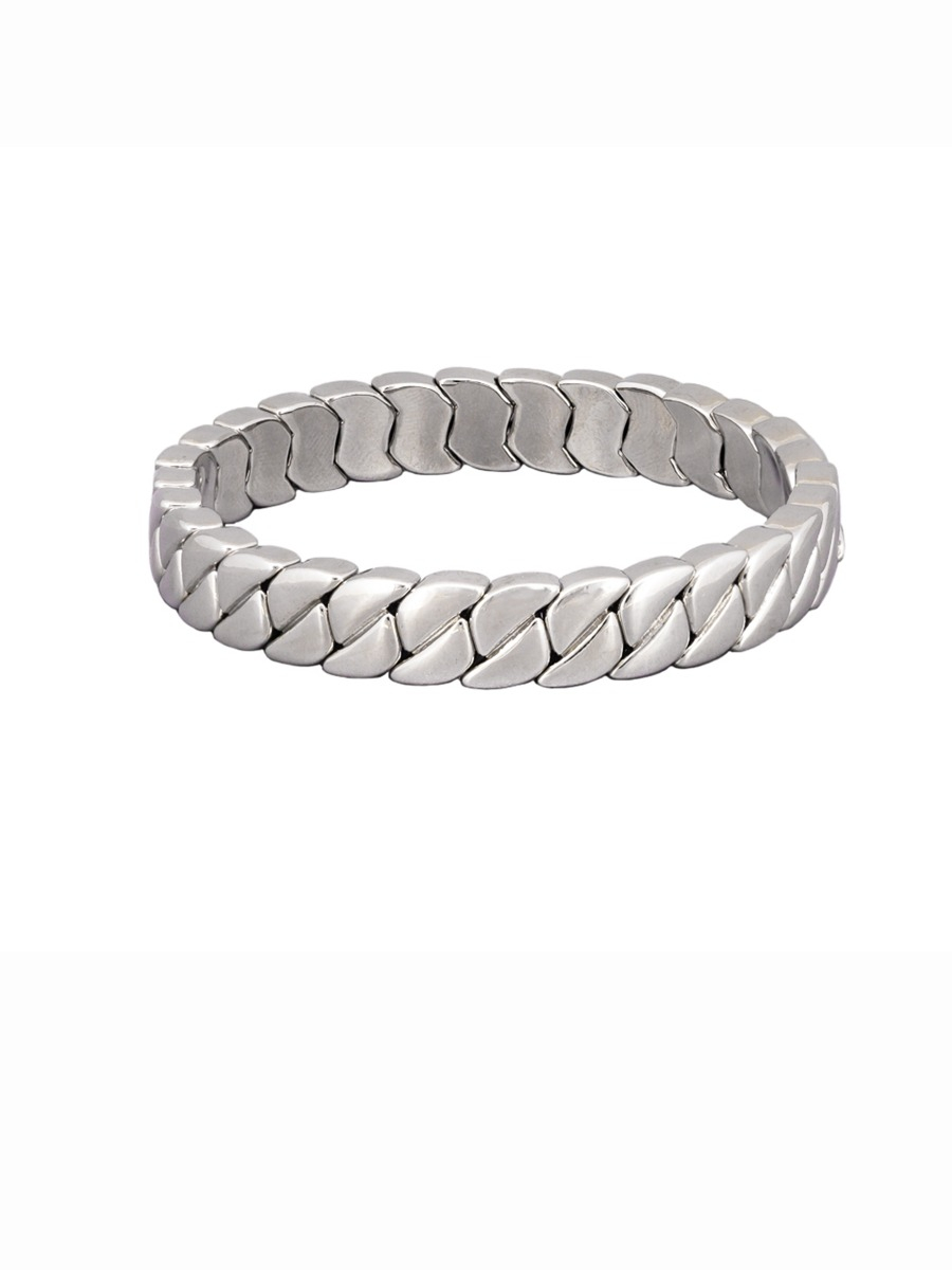 BJ2638 SILVER TWIST ROPE BRACELET