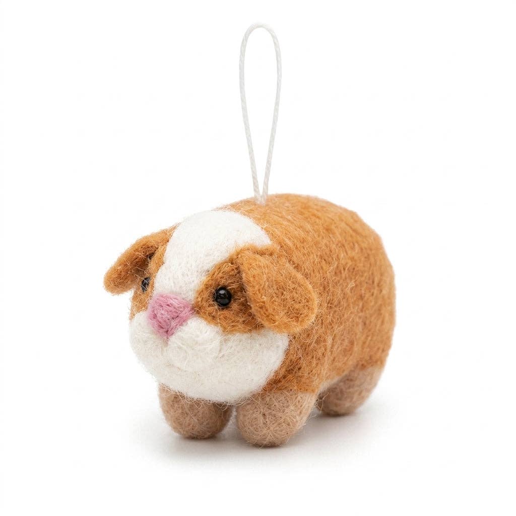 NAMASTE ARTISANS - Handmade Wool Felt Guinea Pig Ornament