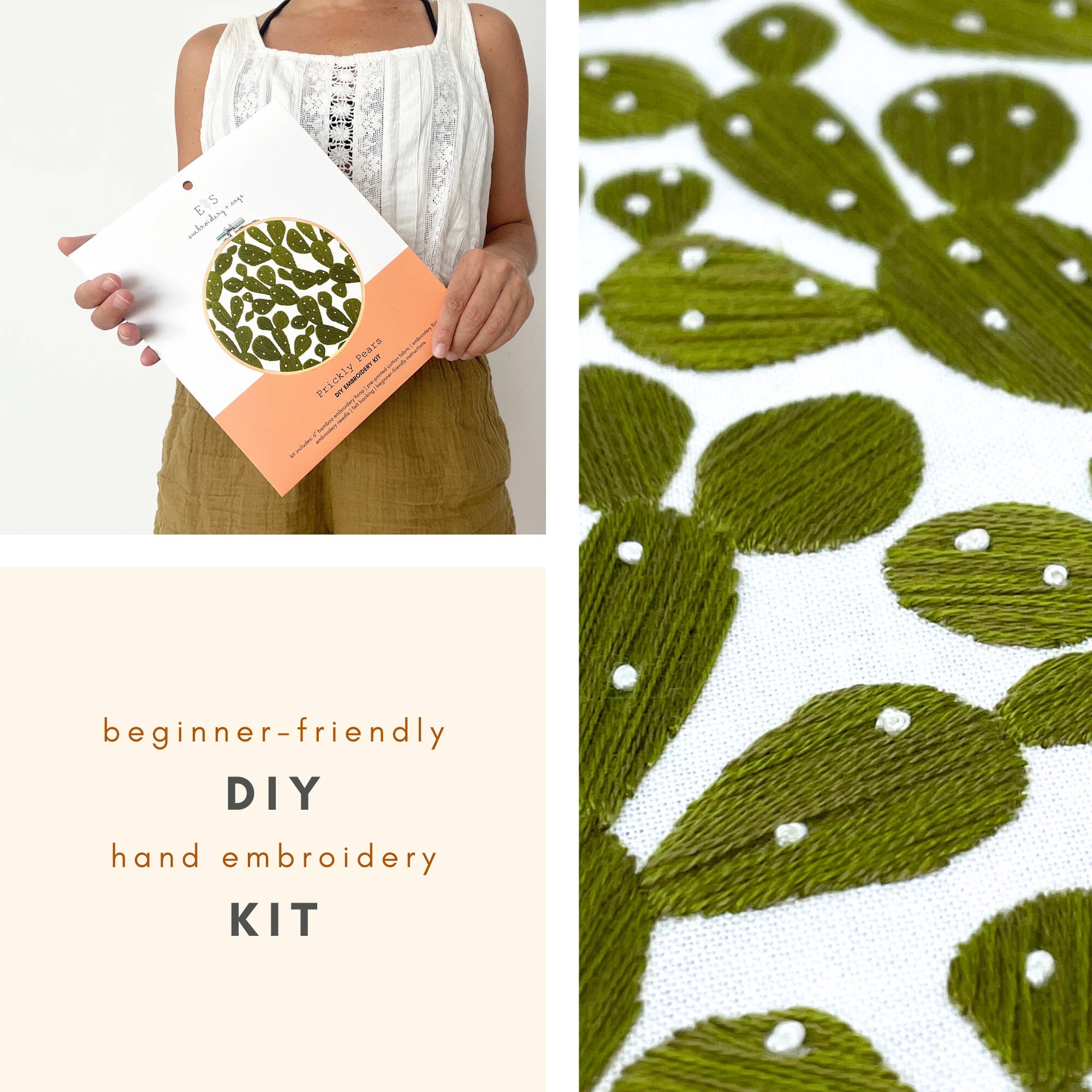 Embroidery and Sage - Prickly Pears - full embroidery kit