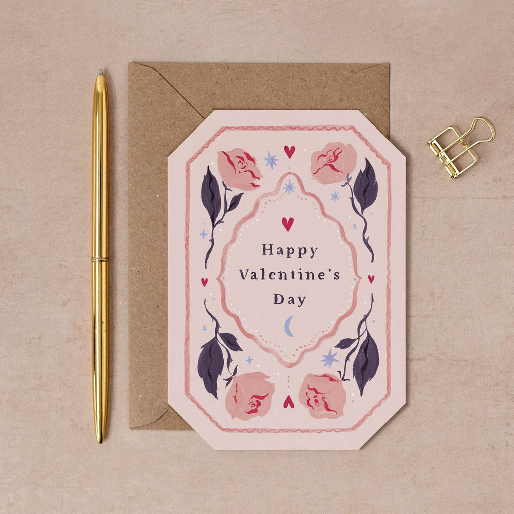 Sister Paper Co. - Roses Valentine's Card | Valentine’s Day Cards | Shaped Card