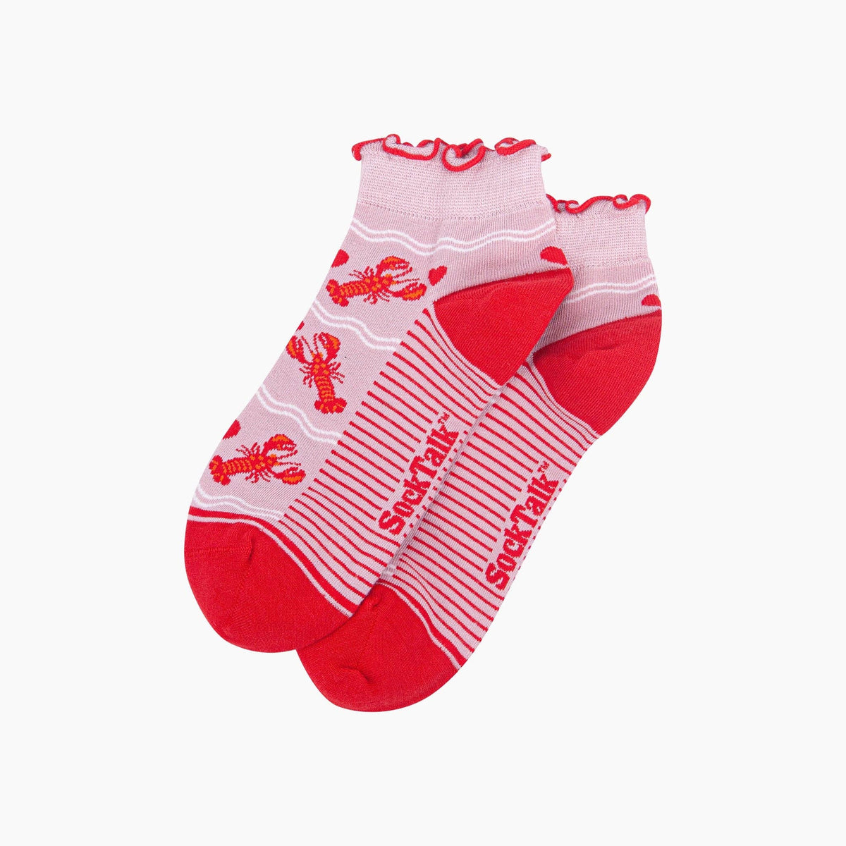 Sock Talk - Lobster Women's Bamboo Trainer Socks in Soft Pink
