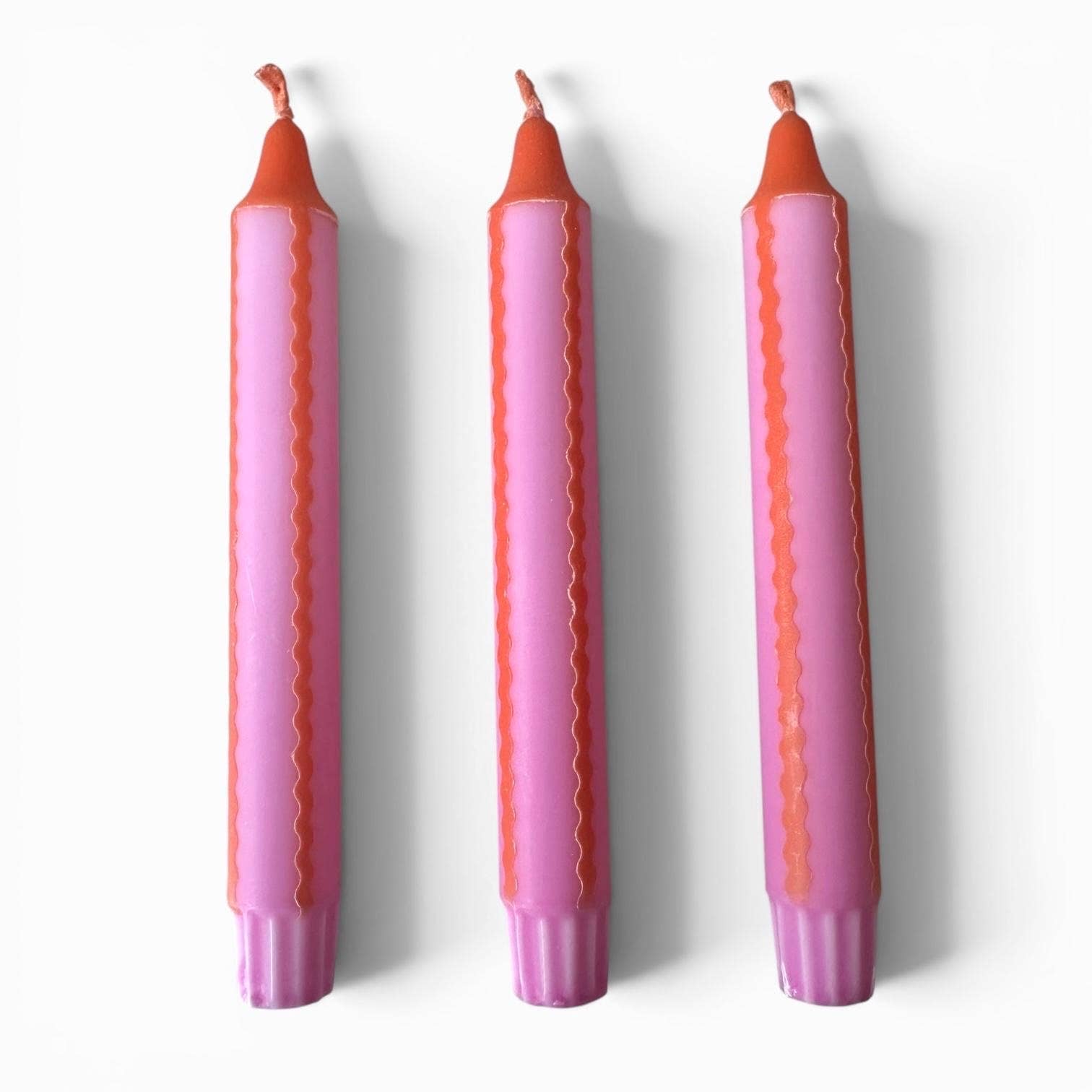 Florrie and Wren - Neon Orange & Pink Hand Dipped Dinner Candles
