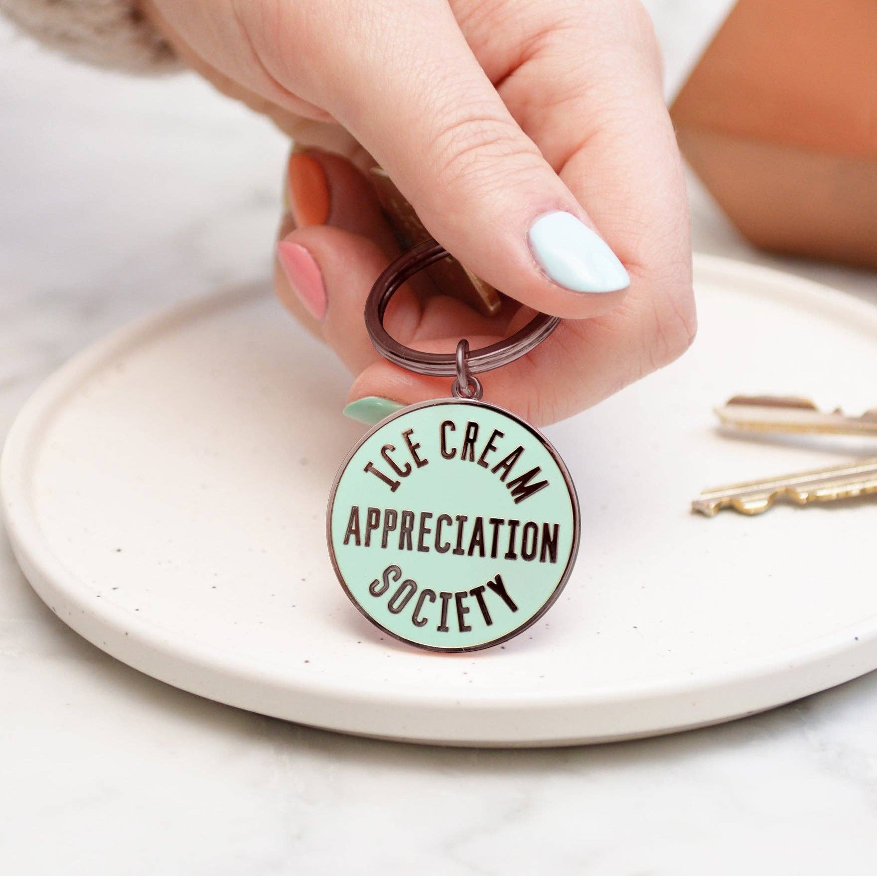 Alphabet Bags - Ice Cream Appreciation Society - Enamel Keyring