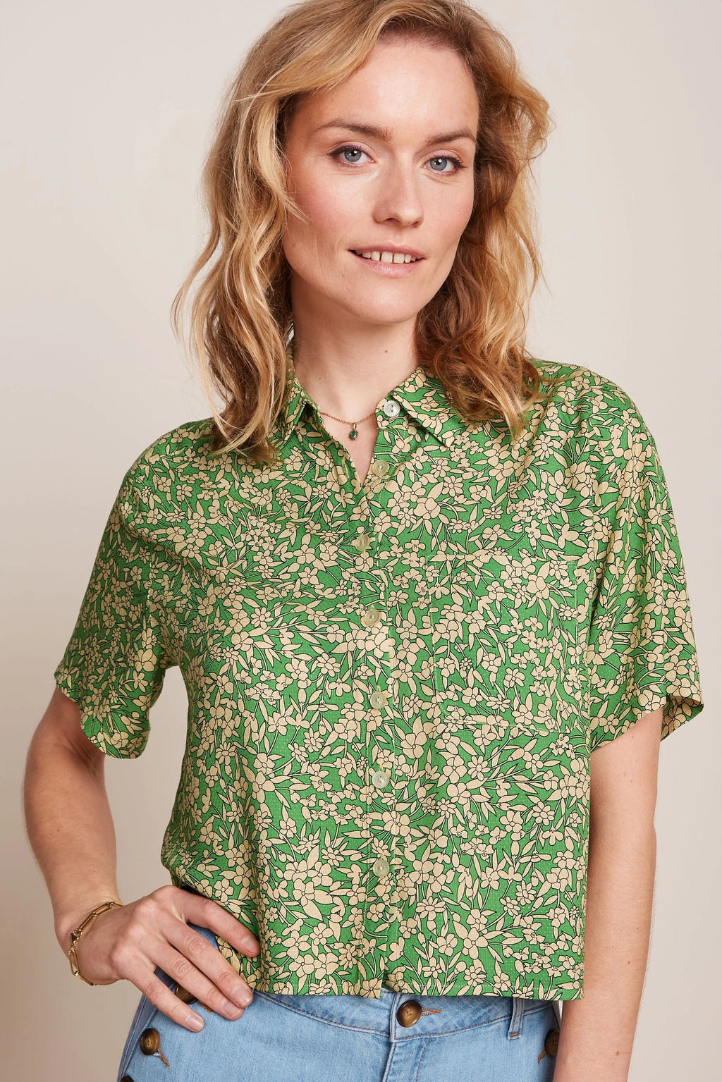 EVELINA BLOUSE PARADIS - JASMINE GREEN - KING LOUIE