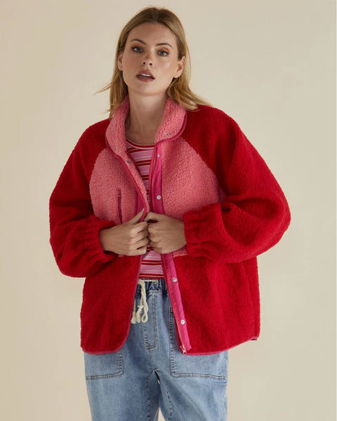 Franklin Fleecy Jacket - Pink/Red