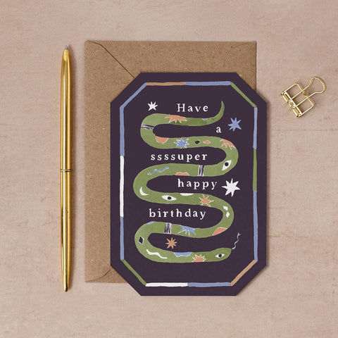 Sister Paper Co. - Ssssuper Snake Birthday Card | Male Birthday Cards