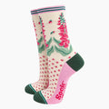 Sock Talk - Foxglove Floral Bamboo Socks in Cream