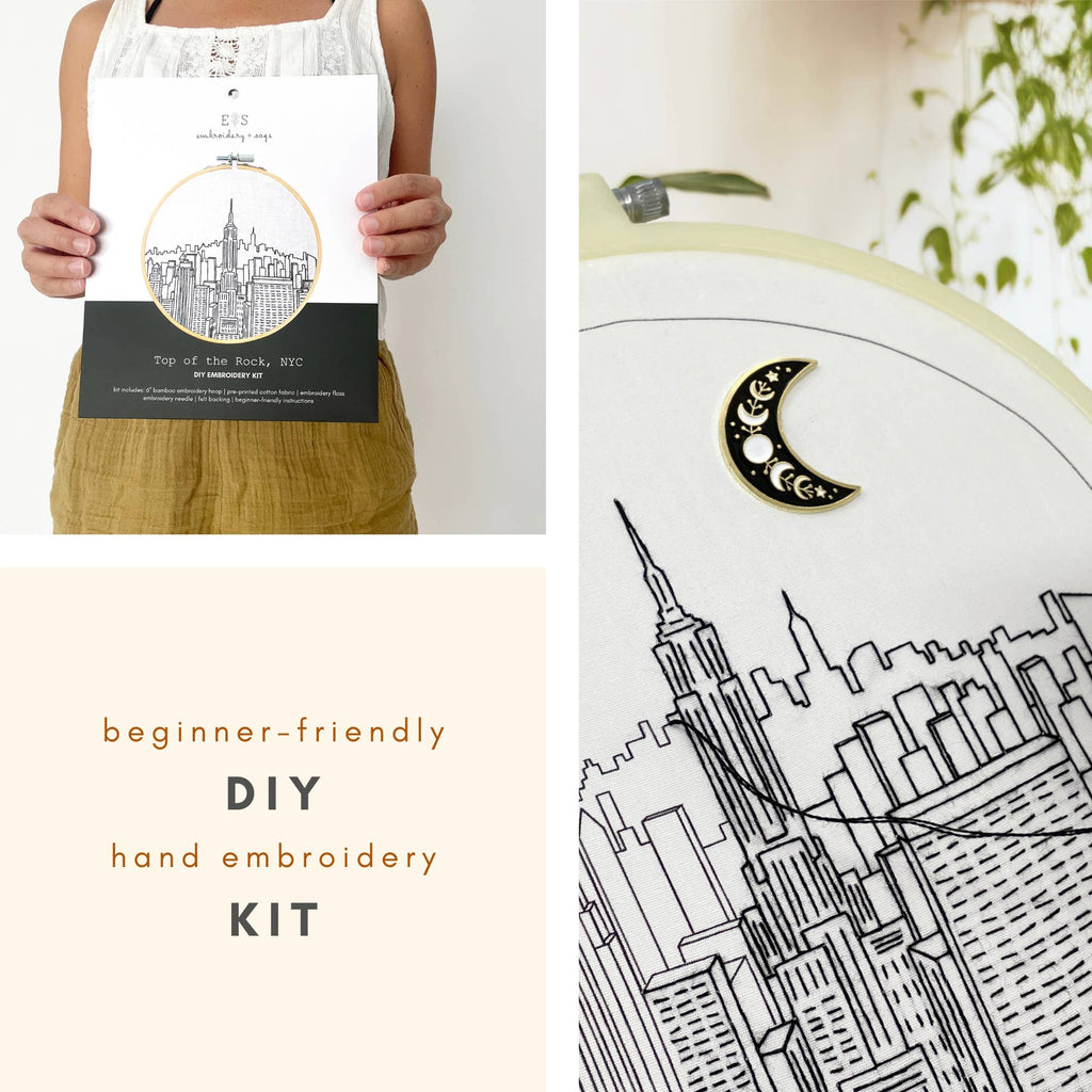 Embroidery and Sage - Top of The Rock, New York City - full embroidery kit
