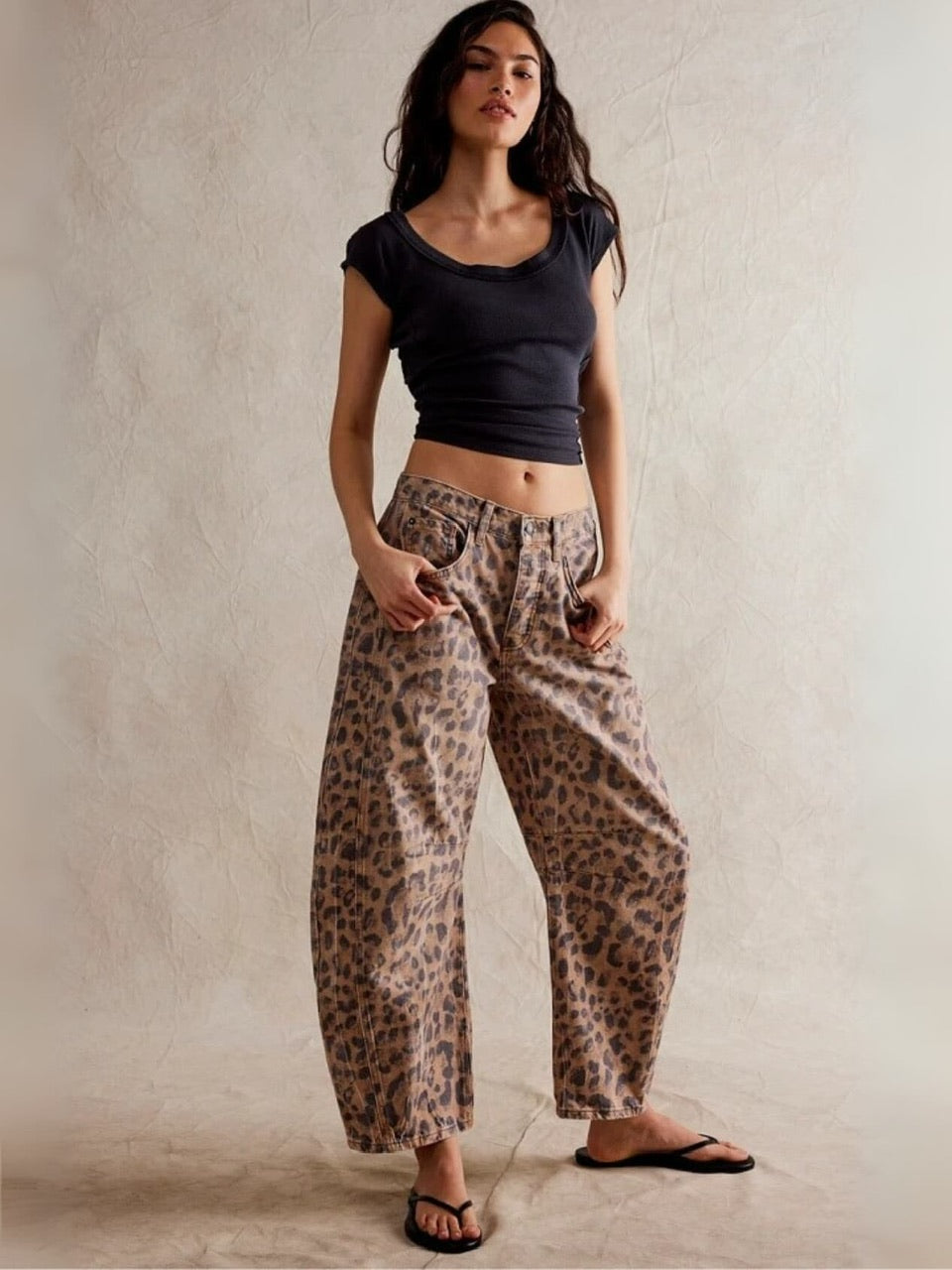 BARREL JEANS - LEOPARD