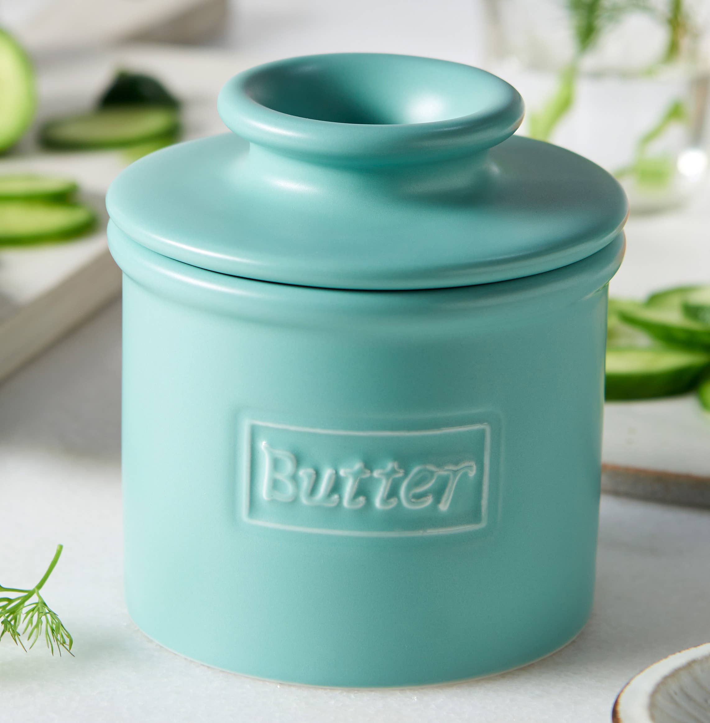 The Original Butter Bell® Crock - The Original Butter Bell® Crock - Cafe Matte Aqua