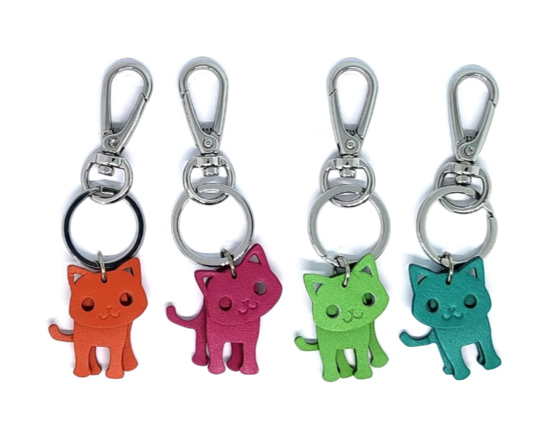 Leather Cats Keyrings