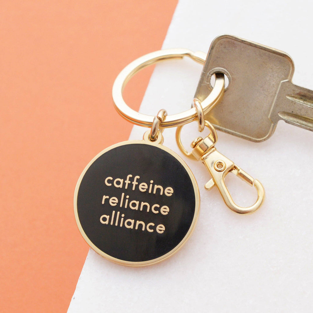 Alphabet Bags - Caffeine Reliance Alliance - Enamel Keyring