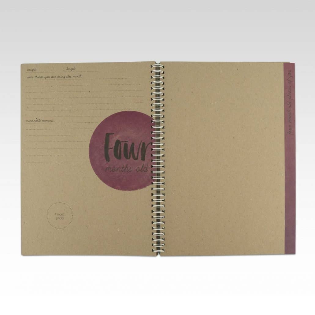 Rhicreative - 56-Page A4 Spiral Bound Baby Book for Kids