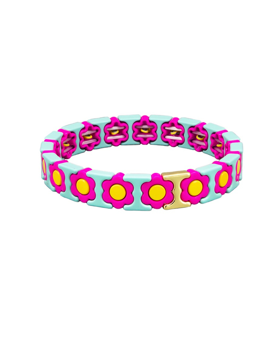 BJ2628 Sky Daisy Tile Bracelet
