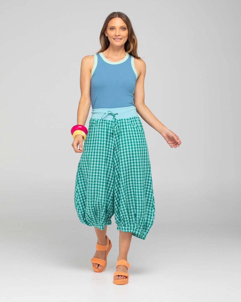 BOOM SHANKAR - GURU PANT - GREEN SEERSUCKER