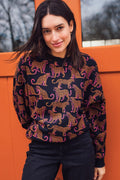 EADIE RELAXED SWEATSHIRT BLACK LEOPARD SPOTS - SUGARHILL BRIGHTON - AW25