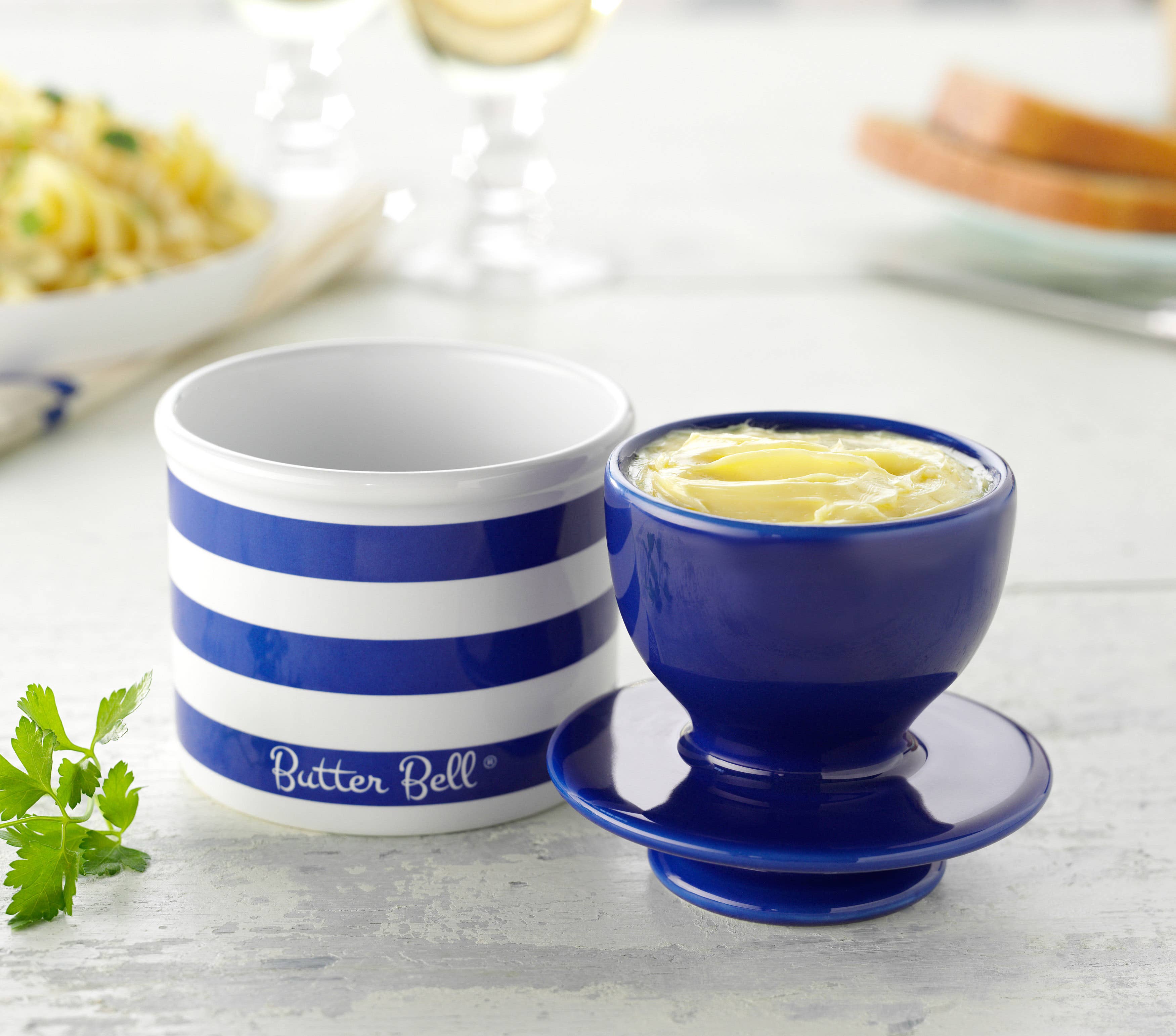 The Original Butter Bell® Crock - The Original Butter Bell® Crock - Nautical Blue Stripes