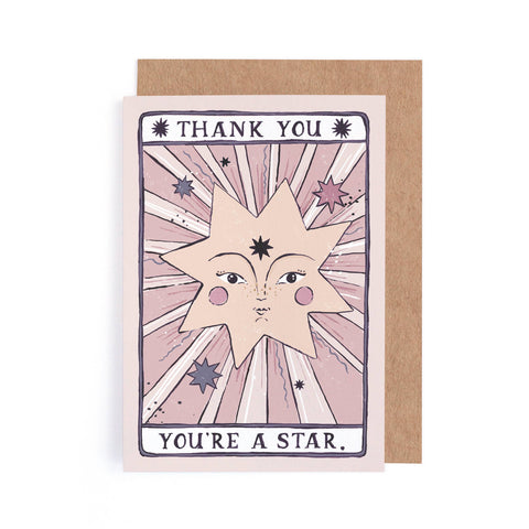 Sister Paper Co. - You're a Star Thank You Card | Thank You Cards | Tarot Card