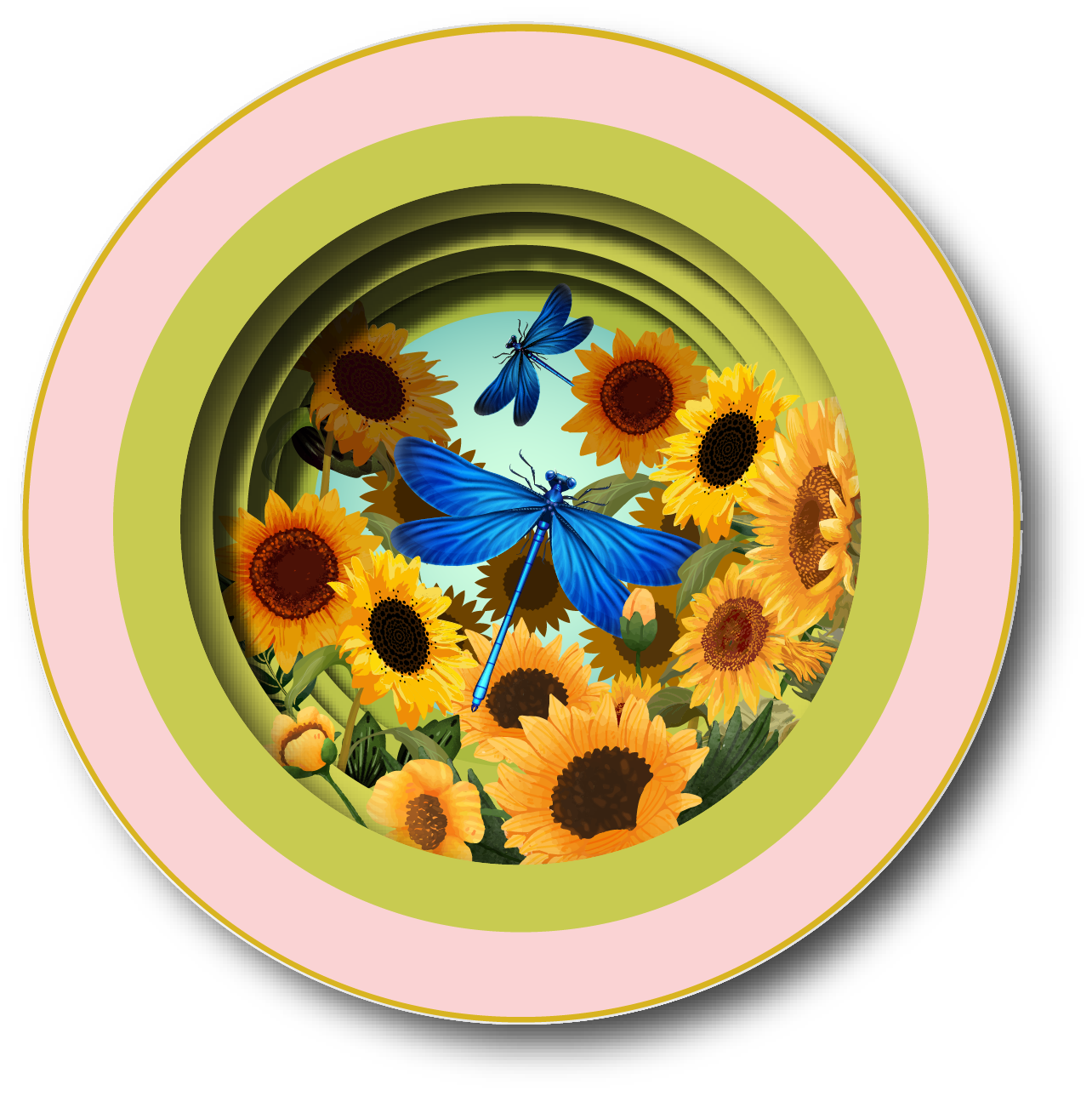 Alljoy Design - A cup of tea pop up card - Sunflowers