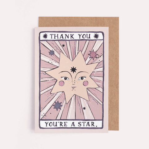 Sister Paper Co. - You're a Star Thank You Card | Thank You Cards | Tarot Card
