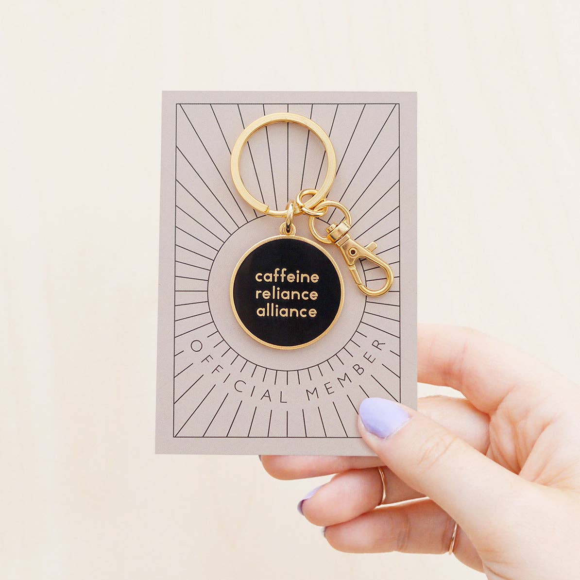 Alphabet Bags - Caffeine Reliance Alliance - Enamel Keyring