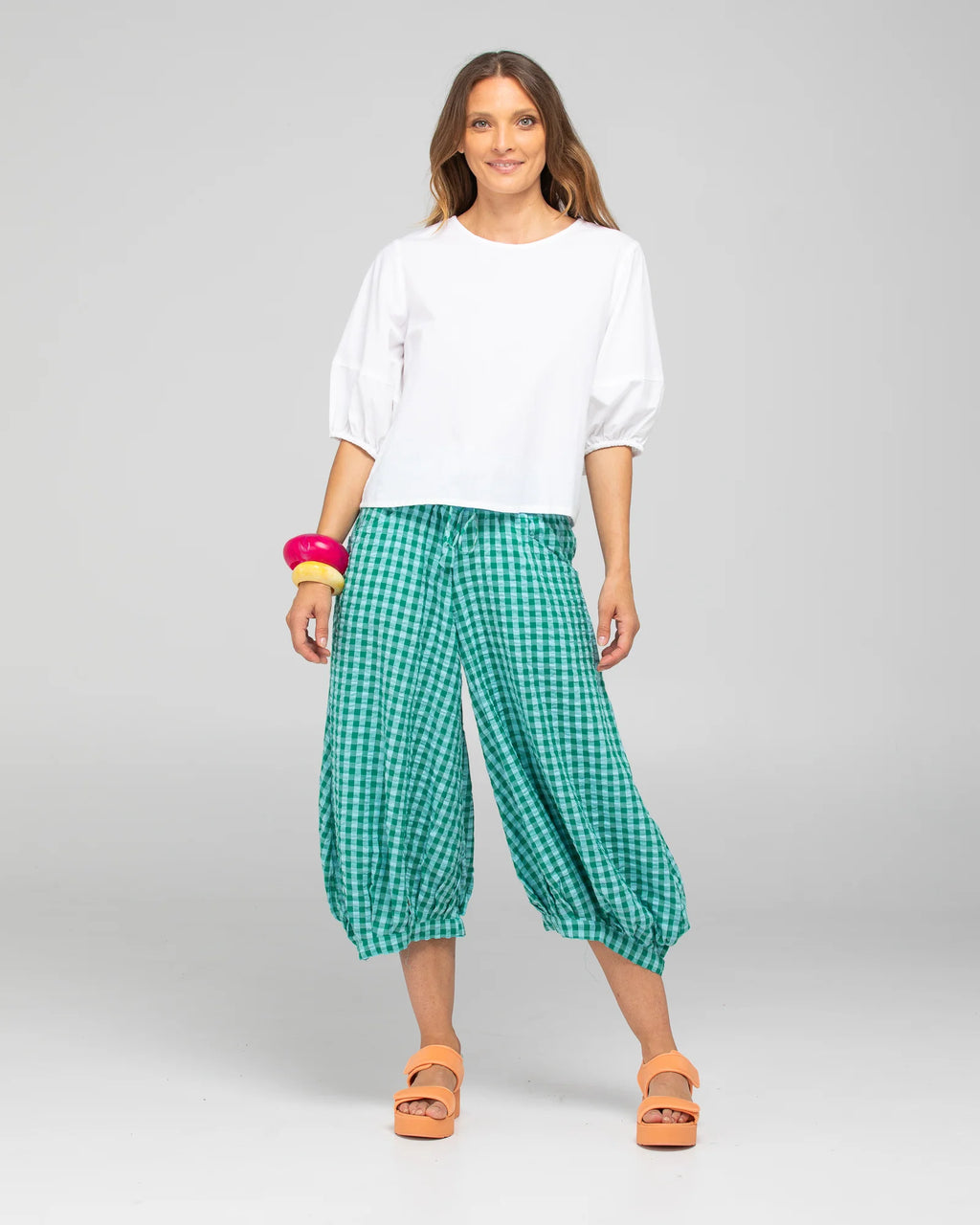 BOOM SHANKAR - GURU PANT - GREEN SEERSUCKER