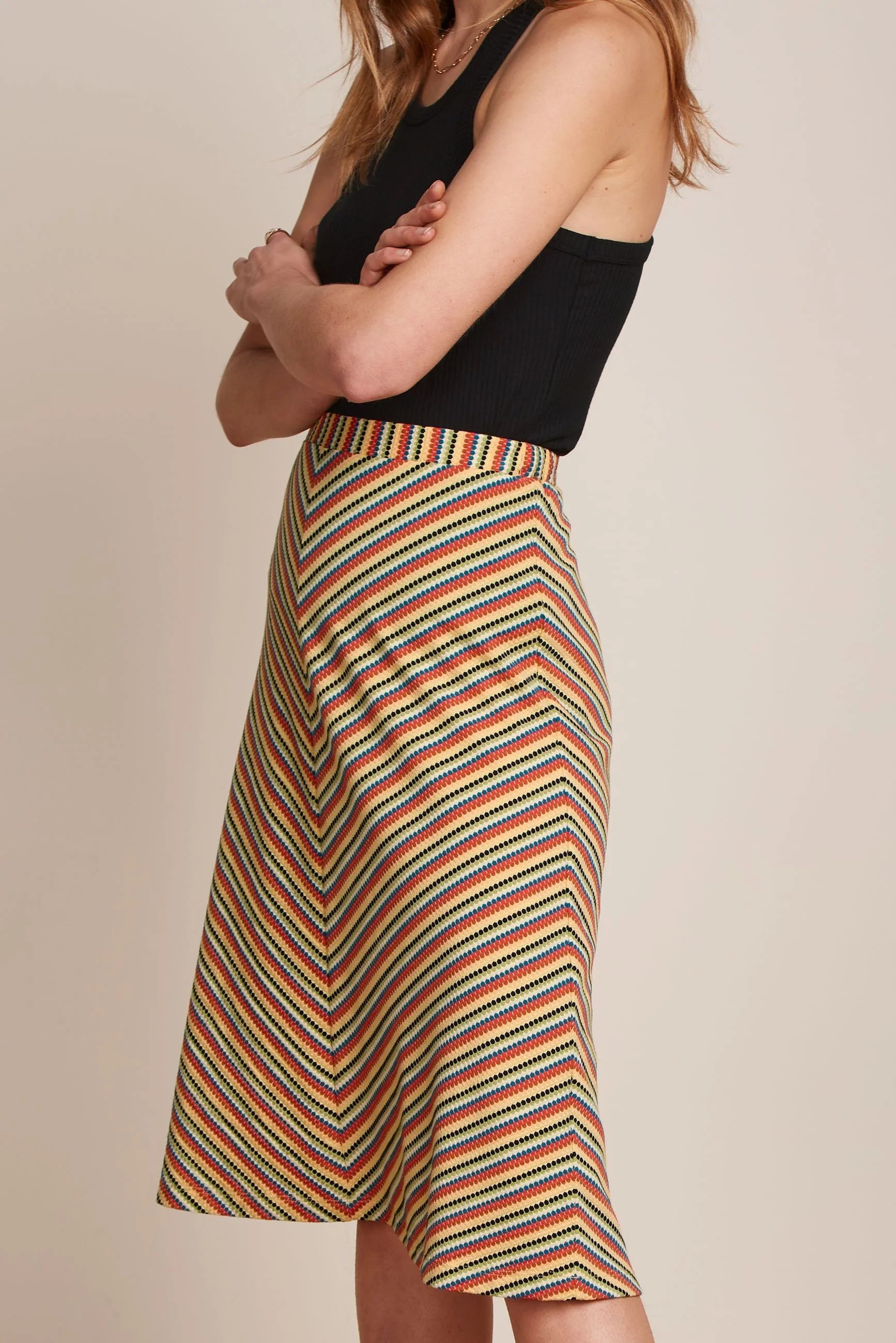 JUNO SKIRT BEEBOP STRIPE - CUSTARD YELLOW - KING LOUIE