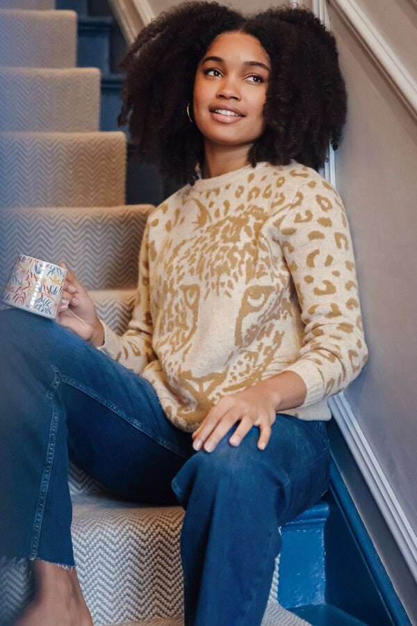ABALINA JUMPER CREAM LEOPARD - SUGARHILL BRIGHTON - AW25