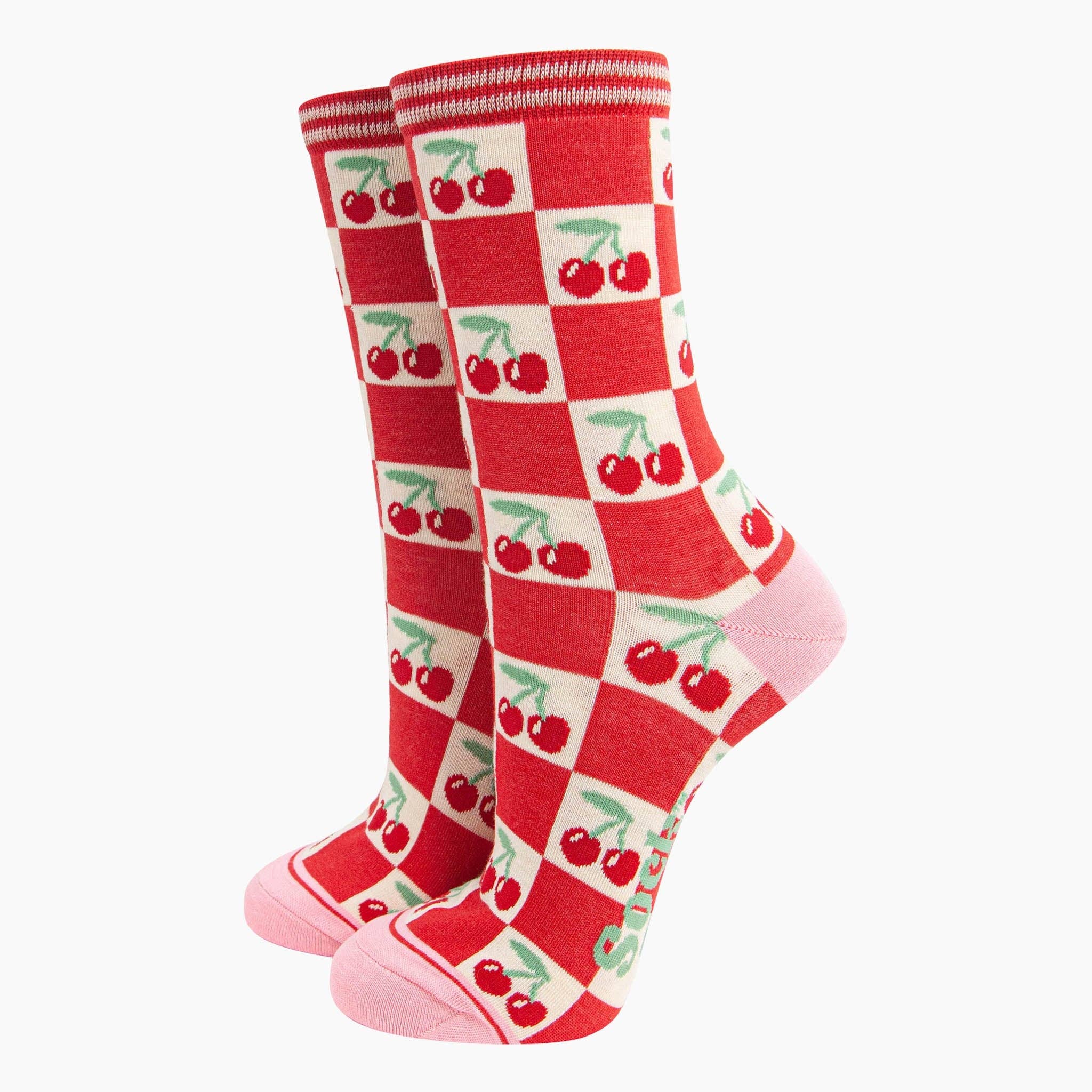 Sock Talk - Women's Bamboo Socks Gift Box - Strawberries & Cherries