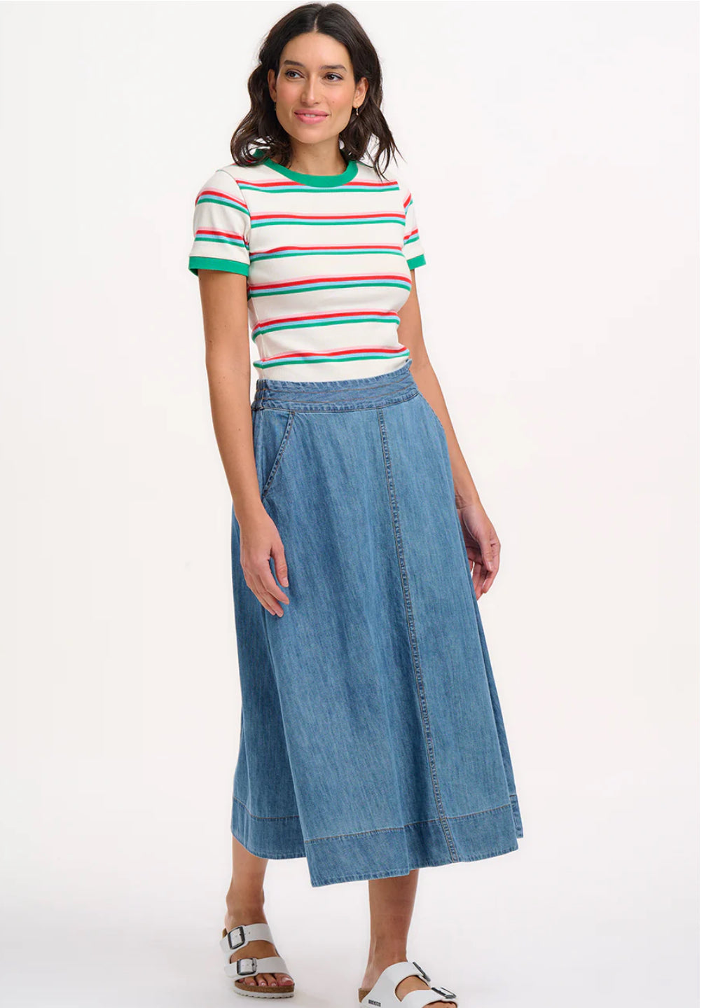 Orianna Skirt - Mid-Blue Denim