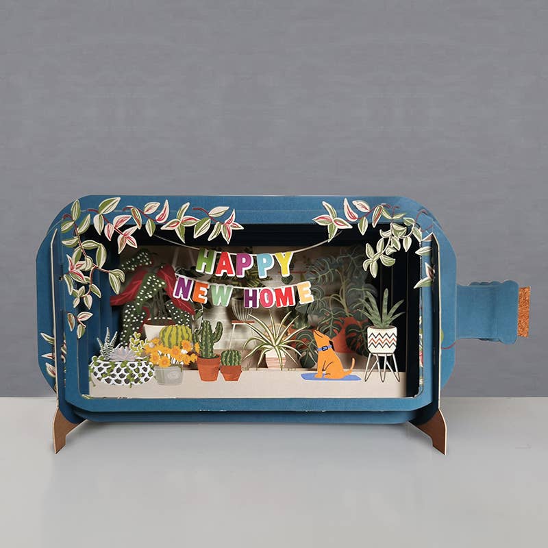 Alljoy Design - Message in a Bottle Pop Up Card -NEW HOME