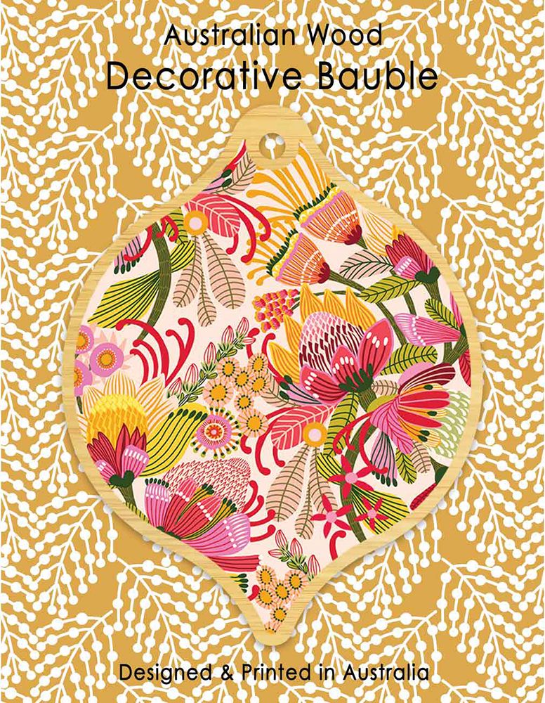 Wild Proteas - WOODEN CHRISTMAS BAULBLE - 2024