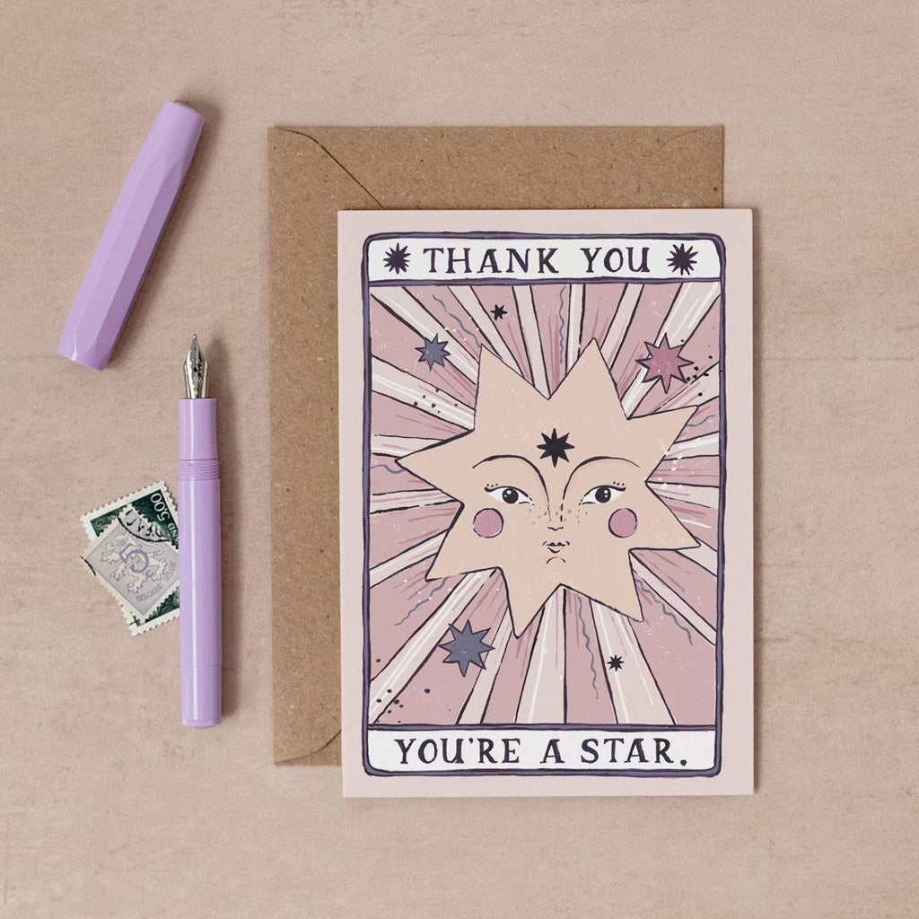 Sister Paper Co. - You're a Star Thank You Card | Thank You Cards | Tarot Card