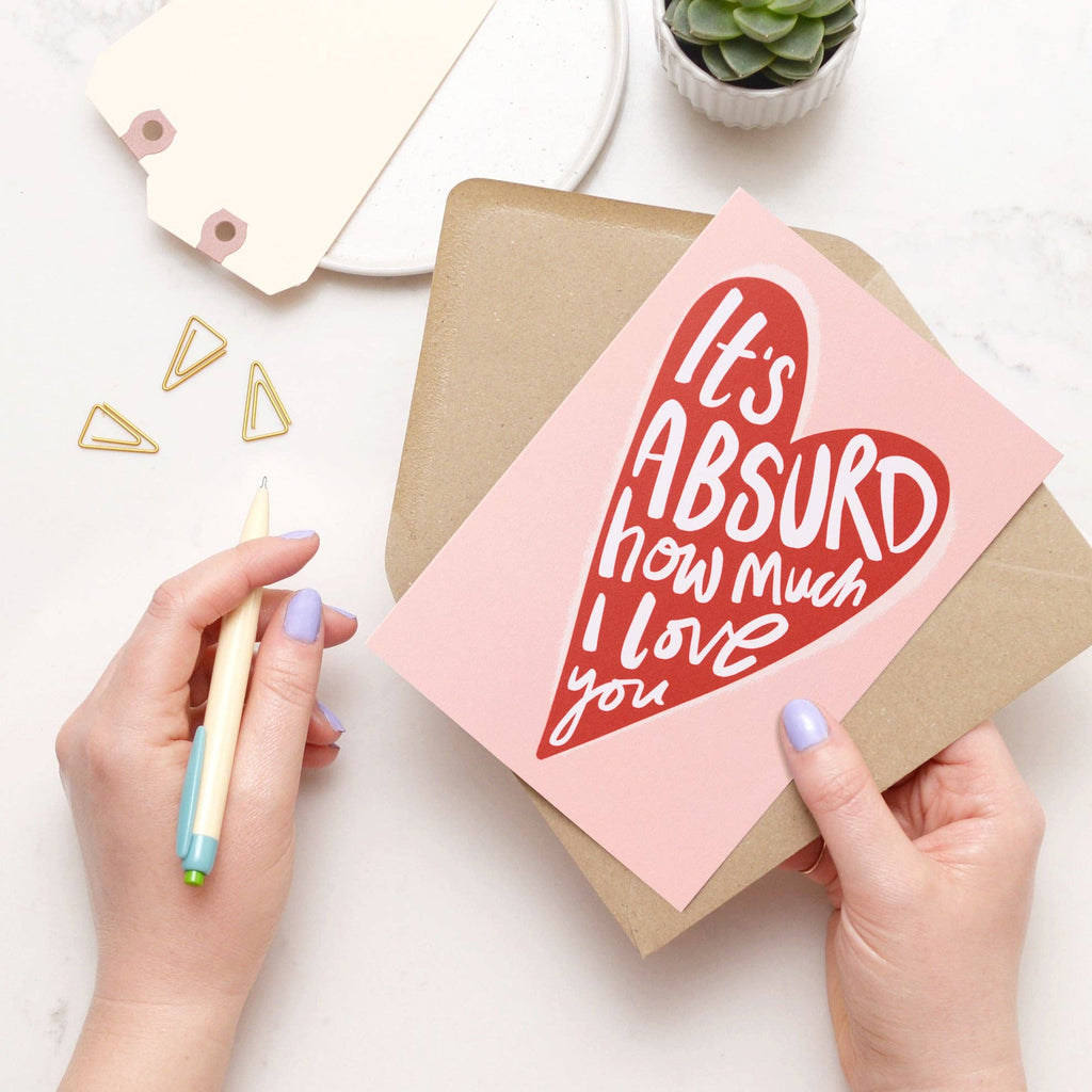 Alphabet Bags - It's Absurd - Greeting Card - Red