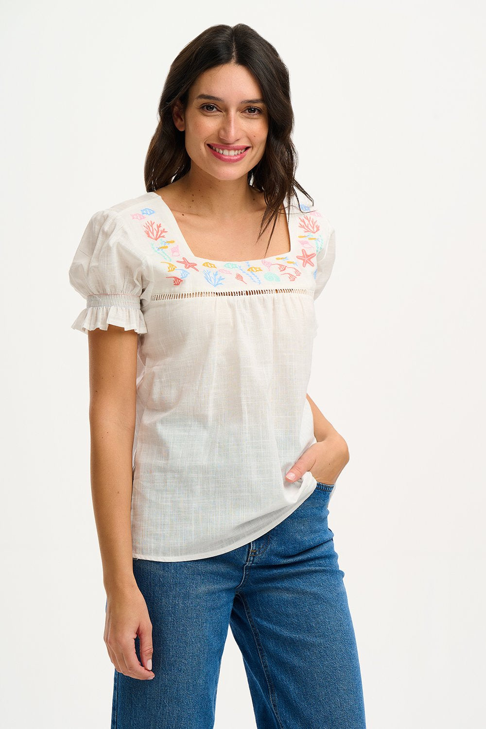 ALVA EMBROIDERED TOP - SUGARHILL BRIGHTON - 0325-02