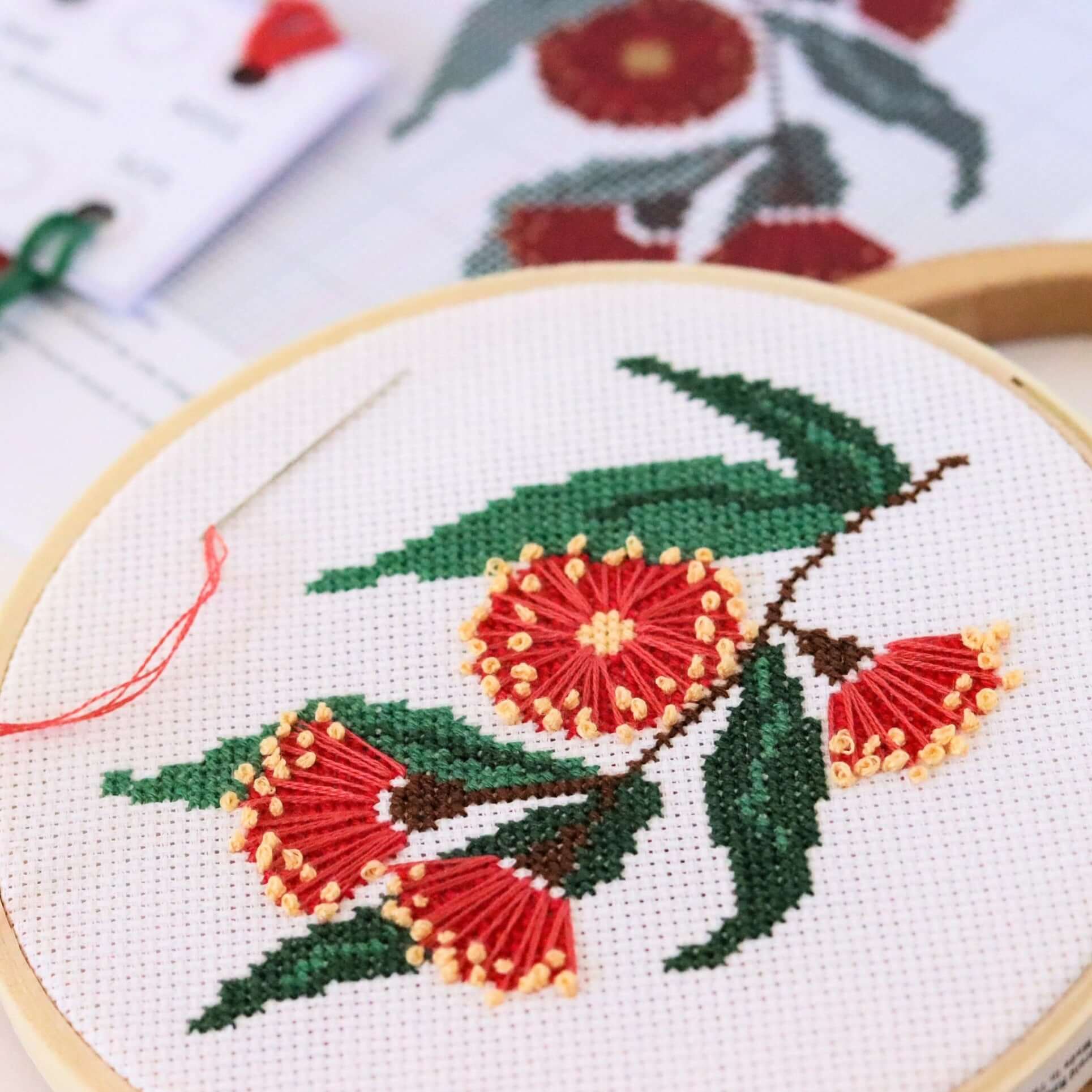 Craft Make Do - Eucalyptus Blossom Counted Cross Stitch Kit