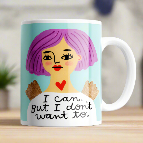 Disrupted Industries - I Can, But I Don't Want To Grumpy Angel Mug